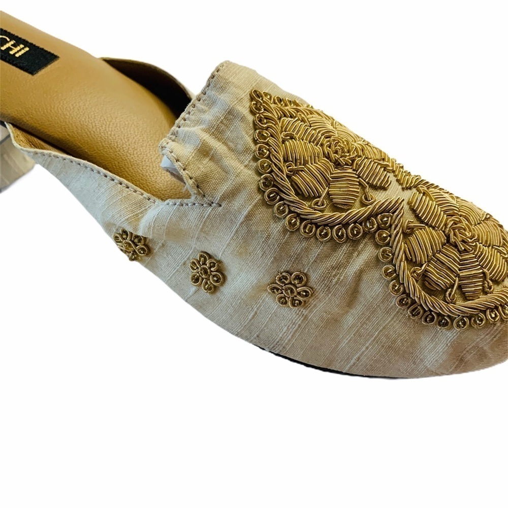 SAACHI Silk Embroidered Slides size 7 - Picture 13 of 15